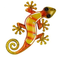 Load image into Gallery viewer, Lizard Wall Art 18cm Metal/Glass
