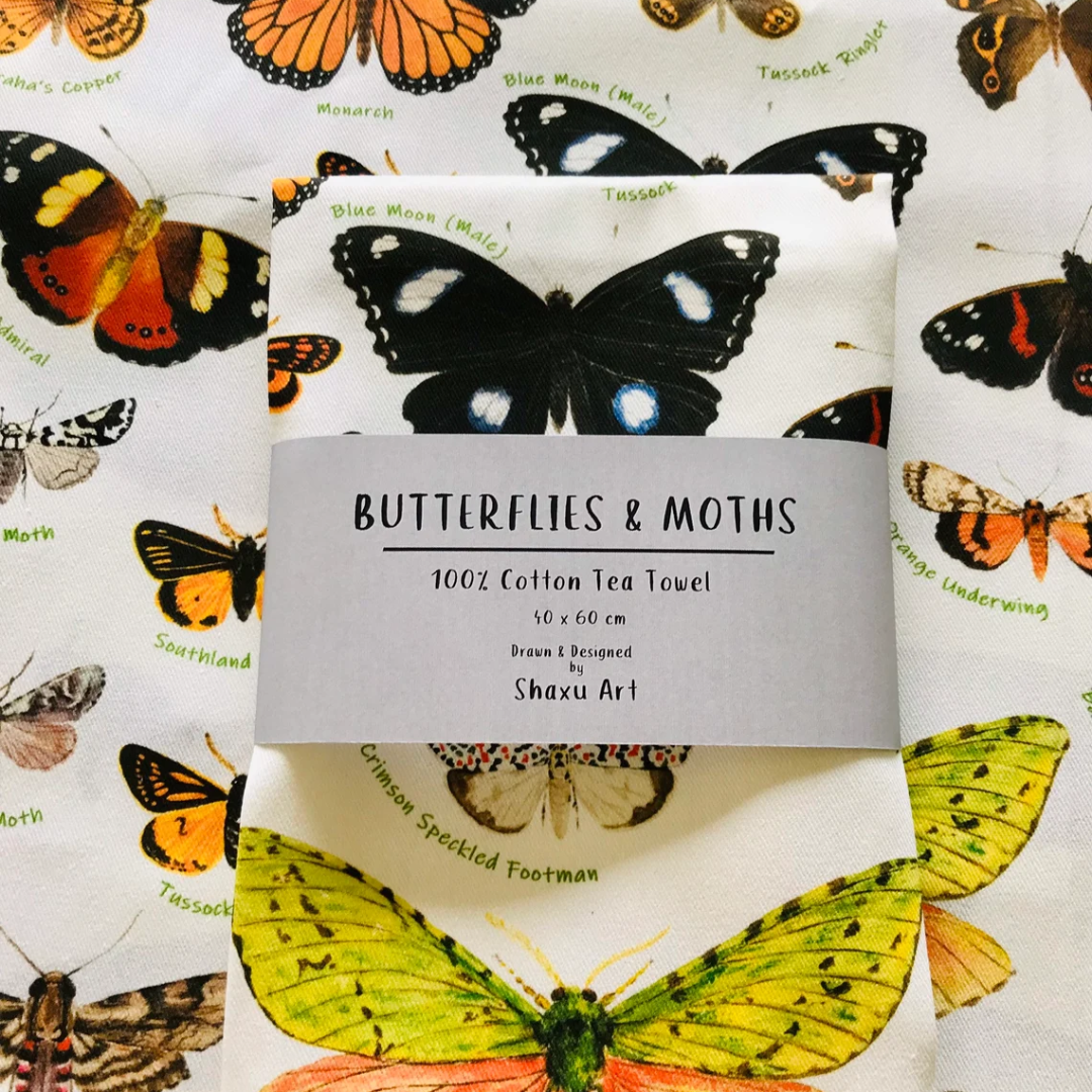 Butterfly & Moth Tea Towel Novelty Tea Towel Butterfly Creek