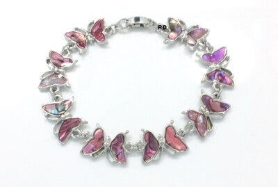 Pink Paua Butterfly Necklace