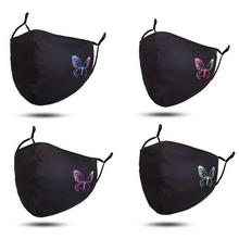 Load image into Gallery viewer, Assorted Butterfly Black Face Mask
