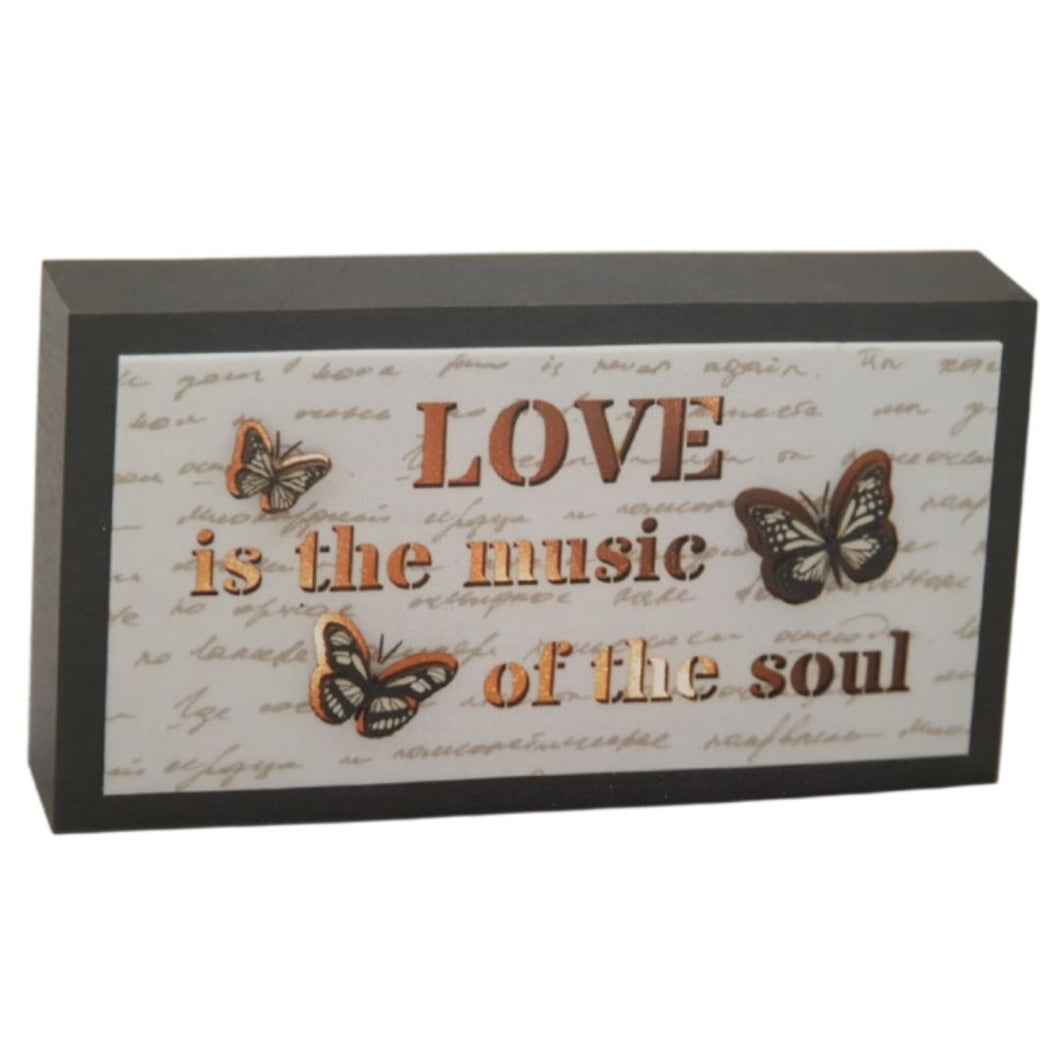 'Love Is The Music Of The Soul' Light Up Plaque