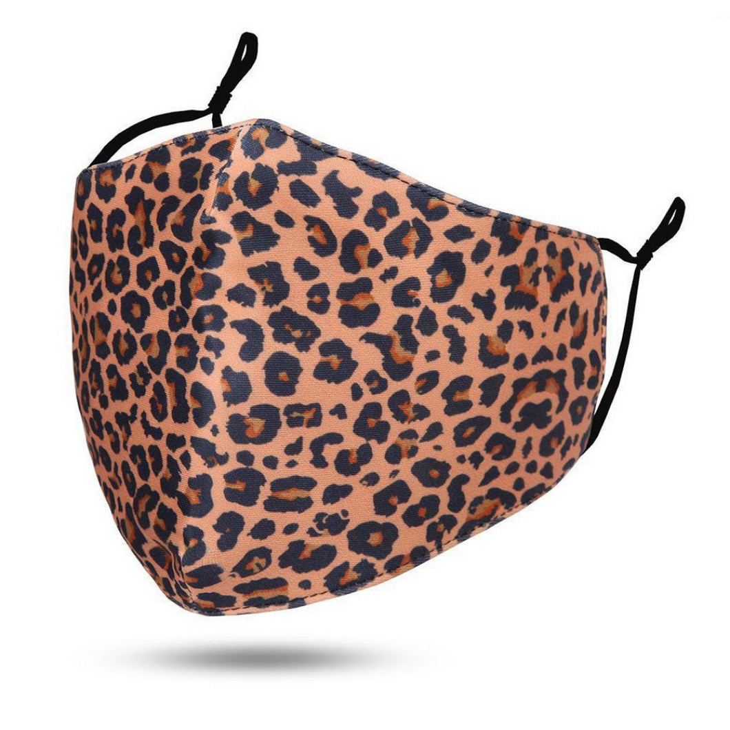 Orange Leopard Print Face Mask