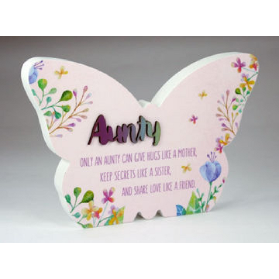 Spring Butterfly Plaque - Aunty